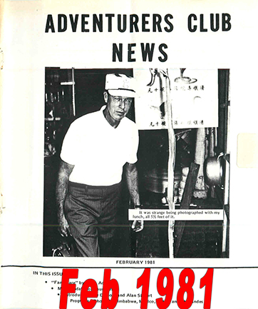 February 1981 Adventurers Club News Cover